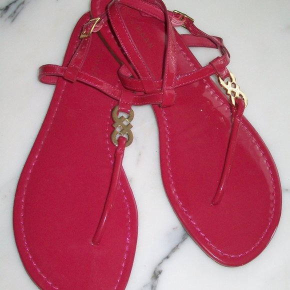 Cole Haan Patent Raspberry Pink Sandals Size 9 - Picture 2 of 5